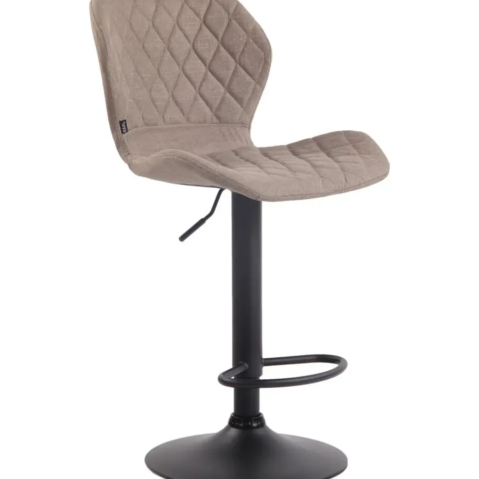 CLP Barkruk Cork zwart Frame - Stof - taupe Hot