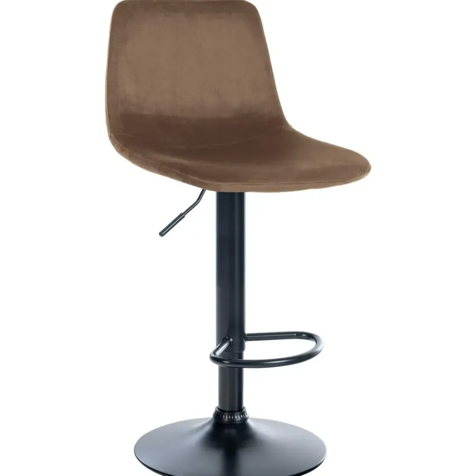 CLP Barkruk Divo zwart Frame - Fluweel - bruin Online