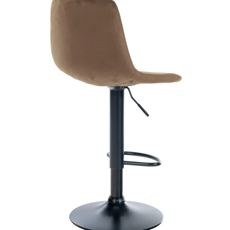 CLP Barkruk Divo zwart Frame - Fluweel - bruin Online