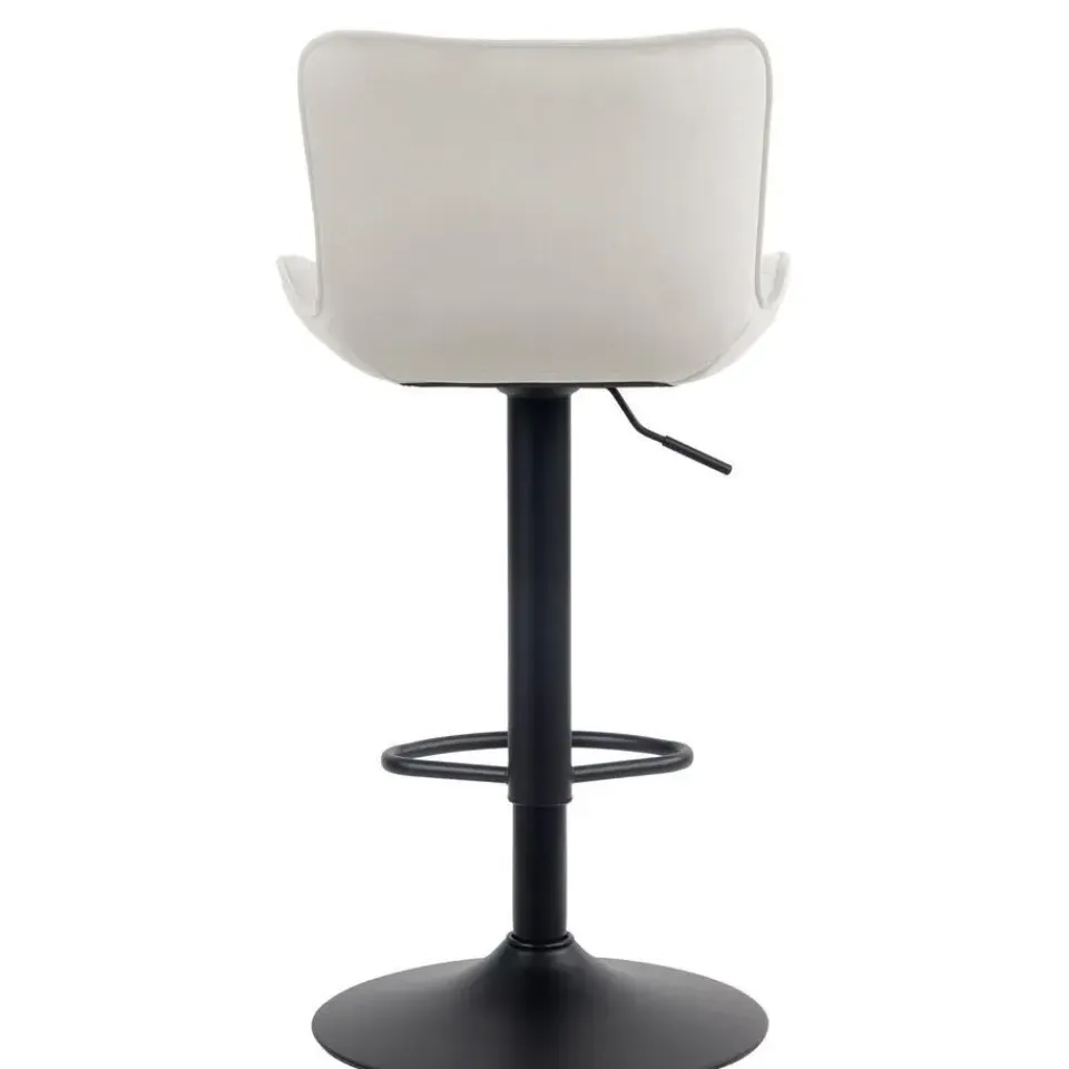 CLP Barkruk Emma zwart Frame - Fluweel - creme Outlet