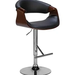 CLP Barkruk Foley chroom Frame - Kunstleer - walnoot/zwart Hot