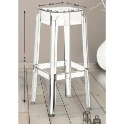 CLP Barkruk FOX natura Frame - Kunststof - transparant Hot