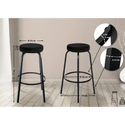 CLP Barkruk Kamari mat zwart Frame - Fluweel - zwart