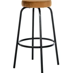 CLP Barkruk Kamari mat zwart Frame - Fluweel - koffie Hot