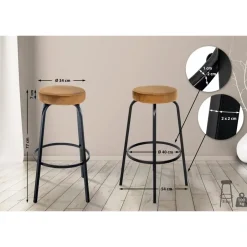 CLP Barkruk Kamari mat zwart Frame - Fluweel - koffie Hot