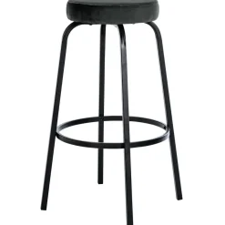 CLP Barkruk Kamari mat zwart Frame - Fluweel - donkergrijs Best