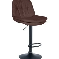 CLP Barkruk Laurel zwart Frame - Stof - bruin Hot