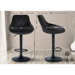 CLP Barkruk Lazio zwart Frame - Stof - zwart Discount