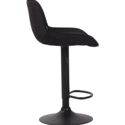 CLP Barkruk Lentini zwart Frame - Stof - zwart Clearance