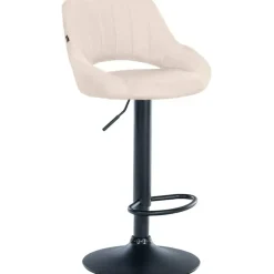 CLP Barkruk Milet zwart Frame - Stof - creme New