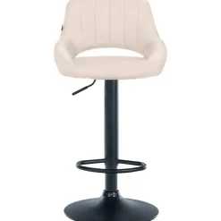 CLP Barkruk Milet zwart Frame - Stof - creme New