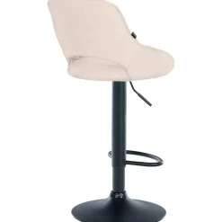 CLP Barkruk Milet zwart Frame - Stof - creme New