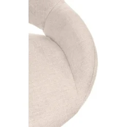 CLP Barkruk Milet zwart Frame - Stof - creme New