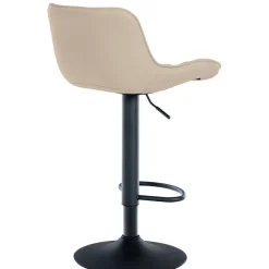 CLP Barkruk Minosa zwart Frame - Kunstleer - creme Best