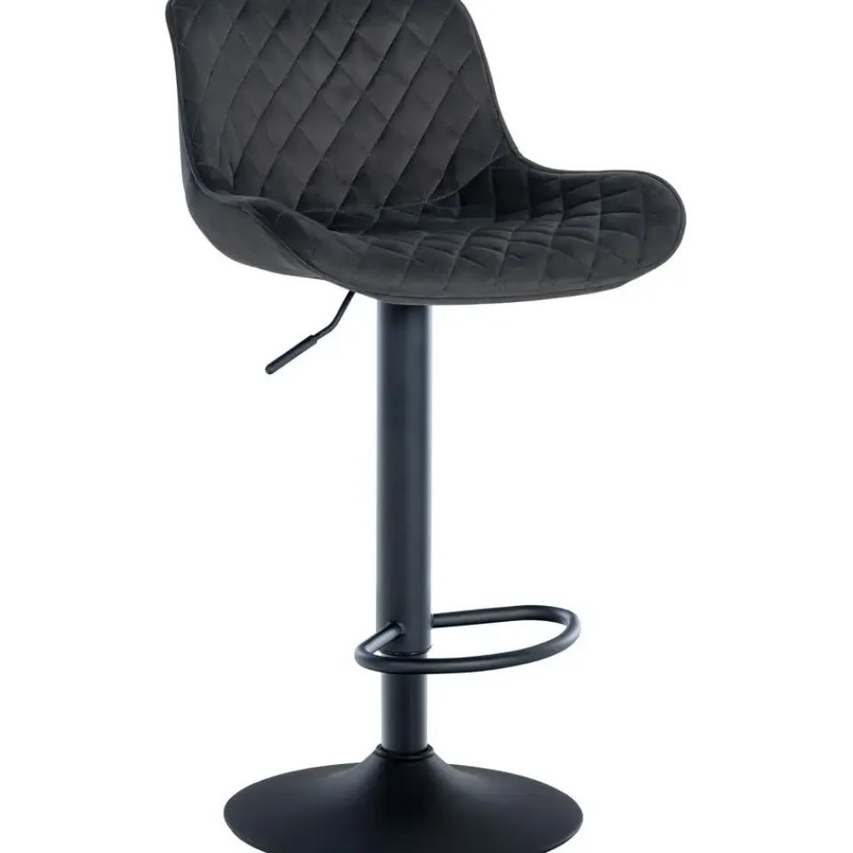 CLP Barkruk Minosa zwart Frame - Fluweel - zwart Sale