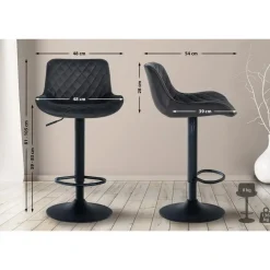 CLP Barkruk Minosa zwart Frame - Fluweel - zwart Sale