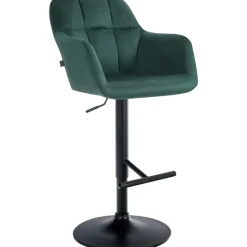 CLP Barkruk Natoma zwart Frame - Fluweel - groen Hot