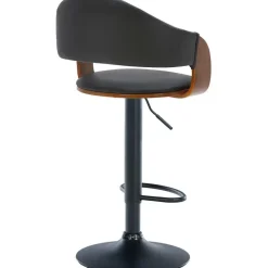 CLP Barkruk Nilse zwart Frame - Kunstleer - walnoot/zwart Best