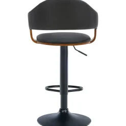 CLP Barkruk Nilse zwart Frame - Kunstleer - walnoot/zwart Best