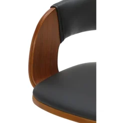 CLP Barkruk Nilse zwart Frame - Kunstleer - walnoot/zwart Best