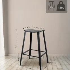 CLP Barkruk Peony zwart Frame - Metaal - zwart New