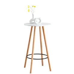 CLP Bartafel Mijas natura (ronde) Frame - Hout - wit Clearance