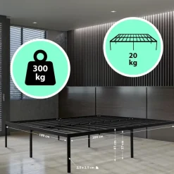 CLP Bed Hamlin 41x200x200 cm - zwart New