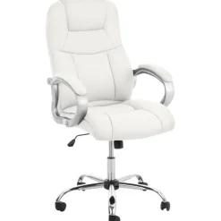 CLP Bureaustoel Apoll XL chroom Frame - Kunstleer - wit Outlet