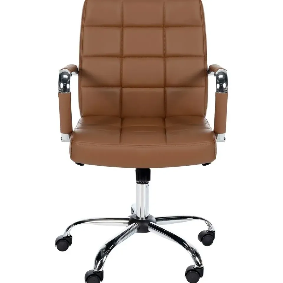 CLP Bureaustoel Ashland chroom Frame - Kunstleer - licht bruin Online