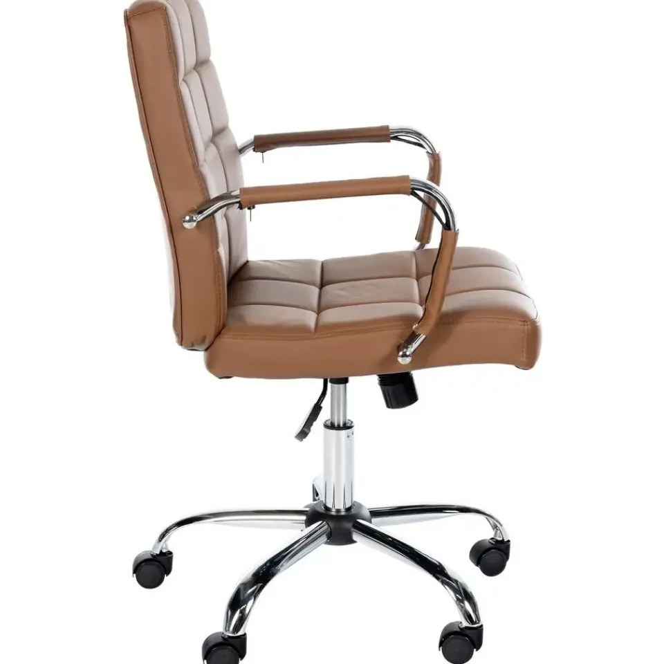 CLP Bureaustoel Ashland chroom Frame - Kunstleer - licht bruin Online