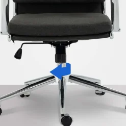 CLP Bureaustoel Cleveland chroom Frame - Stof - donkergrijs