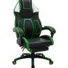 CLP Bureaustoel Clovis zwart Frame - Kunstleer - zwart/groen