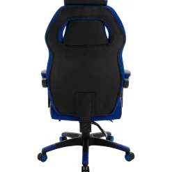 CLP Bureaustoel Clovis zwart Frame - Kunstleer - zwart/blauw Clearance