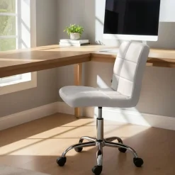 CLP Bureaustoel Darfield Kunstleer - wit Discount