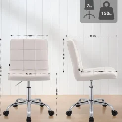 CLP Bureaustoel Darfield Kunstleer - wit Discount