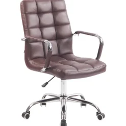 CLP Bureaustoel Deli chroom Frame - Kunstleer - bordeauxrood New