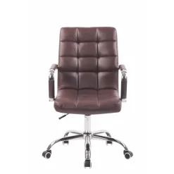 CLP Bureaustoel Deli chroom Frame - Kunstleer - bordeauxrood New