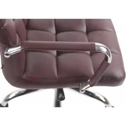 CLP Bureaustoel Deli chroom Frame - Kunstleer - bordeauxrood New