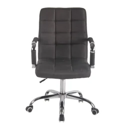 CLP Bureaustoel Deli chroom Frame - Stof - donkergrijs Clearance