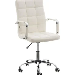 CLP Bureaustoel Deli V2 chroom Frame - Kunstleer - wit Sale