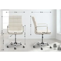 CLP Bureaustoel Deli V2 chroom Frame - Kunstleer - wit Sale