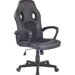 CLP Bureaustoel Elbing zwart Frame - Kunstleer - zwart/zwart New