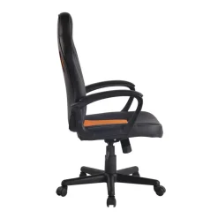 CLP Bureaustoel Elbing zwart Frame - Kunstleer - zwart/oranje Best