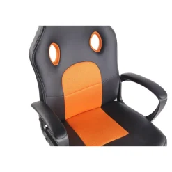 CLP Bureaustoel Elbing zwart Frame - Kunstleer - zwart/oranje Best
