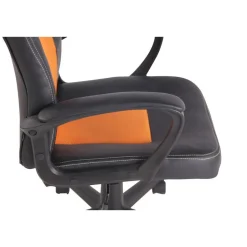 CLP Bureaustoel Elbing zwart Frame - Kunstleer - zwart/oranje Best