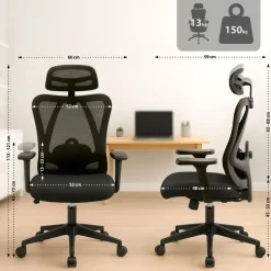 CLP Bureaustoel Elisha zwart Frame - Stof - zwart Discount