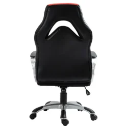 CLP Bureaustoel Foxton grijs Frame - Kunstleer - zwart/rood Hot