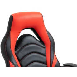 CLP Bureaustoel Foxton grijs Frame - Kunstleer - zwart/rood Hot