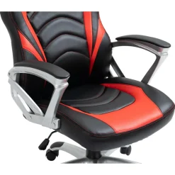 CLP Bureaustoel Foxton grijs Frame - Kunstleer - zwart/rood Hot