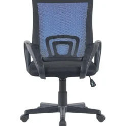 CLP Bureaustoel Genius zwart Frame - Kunstleer - blauw Clearance